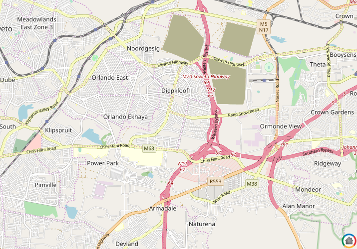Map location of Diepkloof
